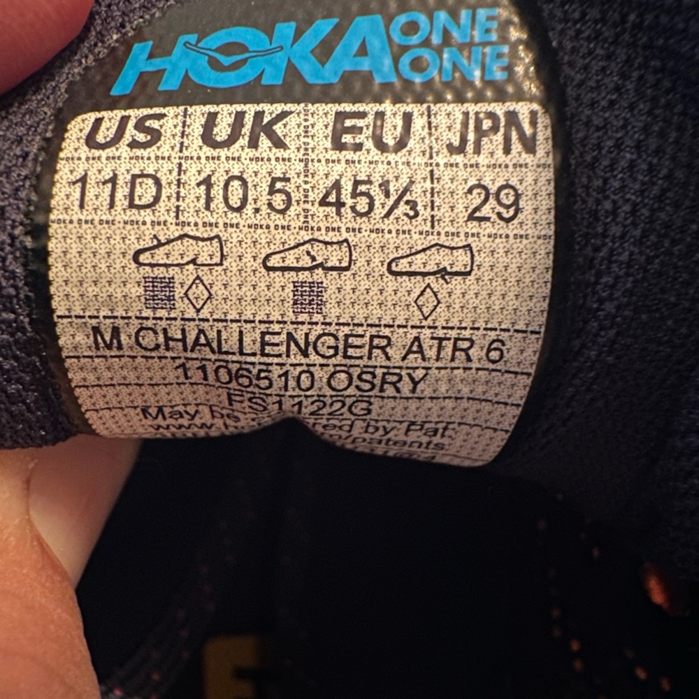 Hoka Men’s shoes One One Challenger ATR 6 in Black and Gray